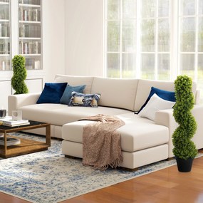 HOMCOM Σετ 2 Τεχνητών Φυτών σε Γλάστρα, Τεχνητά Φυτά για Σπίτι, Εσωτερικού Χώρου, Εξωτερικού Χώρου, 90 cm, Πράσινο