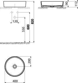 Creavit Loop LP140 Ø40 Ultra-Thin - Επιτραπέζιος Νιπτήρας