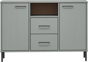 vidaXL Ντουλάπι OSLO Γκρι 113x40x77 εκ. Μασίφ Ξύλο με Μετ. Πόδια