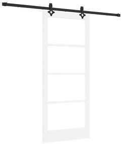 vidaXL Συρόμενη Πόρτα Λευκό 86 x 198.5 cm Ξύλο και μέταλλο