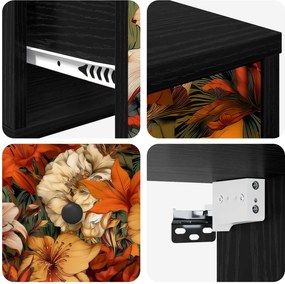 vidaXL Τοίχου κομοδίνο GENNEP Μαύρη Δρυς 36 x 33 x 25 εκ.