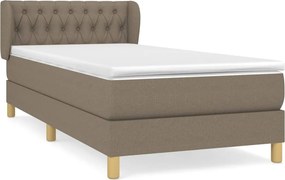 vidaXL Κρεβάτι Boxspring με Στρώμα Taupe 100 x 200 εκ. Υφασμάτινο