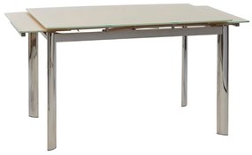 100-023 Τραπέζι Alpino Κρεμ 120(180) x 80 x 76 Κρεμ Μέταλλο, Γυαλί, 1 Τεμάχιο