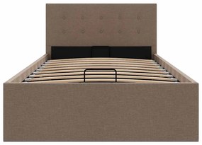 vidaXL Πλαίσιο Κρεβατιού με Αποθηκ. Χώρο Taupe 90x200 εκ. Υφασμάτινο