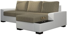 Γωνιακός καναπές Nero-Δεξιά-Λευκό - Μπεζ