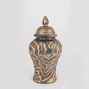 ΒΑΖΟ ΚΕΡΑΜΙΚΟ ΧΡΥΣΟ - ΓΚΡΙ 15x15x29cm