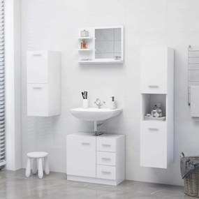 vidaXL Καθρέφτης Μπάνιου Λευκός 60 x 10,5 x 45 εκ. Επεξ. Ξύλο