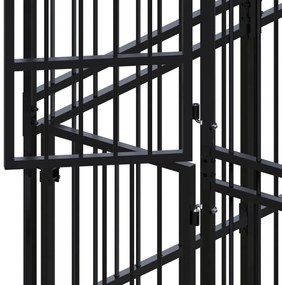 Κλουβί Σκύλου Εξωτερικού Χώρου 51,61 μ² από Ατσάλι - Μαύρο