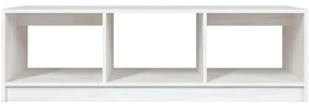 vidaXL Τραπεζάκι Σαλονιού Λευκό 110 x 50 x 34 εκ από Μασίφ Ξύλο Πεύκου