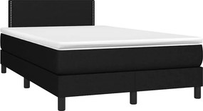 vidaXL Κρεβάτι Boxspring με Στρώμα &amp; LED Μαύρο 120x200 εκ. Υφασμάτινο