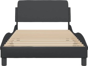 vidaXL Σκελετός Κρεβατιού Dover Μαύρο 100x190εκ.Συνθ. Δέρμα