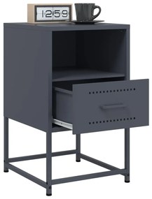 vidaXL Κομοδίνο Ανθρακί 36 x 39 x 60,5 εκ. Ατσάλινο