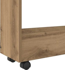 vidaXL Τρόλεϊ Αποθήκευσης Στενό 3 Επιπέδων Αρτισιανή Δρυς Επεξ. Ξύλο