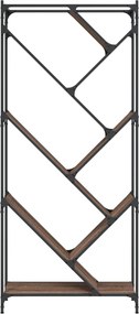 vidaXL Βιβλιοθήκη Καφέ Δρυς 79x30x180 εκ. Επεξεργ. Ξύλο &amp; Μέταλλο