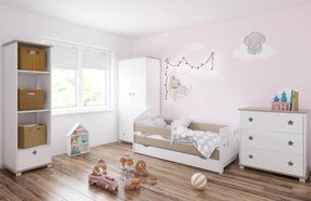 Ντουλάπα  2φυλλη  Stars White + Oak  83x48x183cm  BC30042 BabyCute