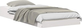 vidaXL Σκελετός Κρεβατιού Λευκό 90 x 210 cm Στερεά ξυλεία πεύκου
