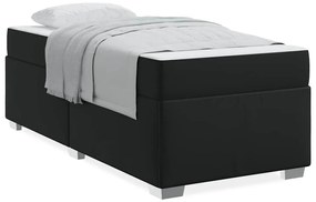 vidaXL Σκελετός Κρεβατιού Μαύρο 90 x 190 cm Τεχνητό δέρμα