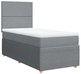 ΚΡΕΒΑΤΙ BOXSPRING ΜΕ ΣΤΡΩΜΑ ΑΝΟΙΧΤΟ ΓΚΡΙ 100X200 ΕΚ. ΥΦΑΣΜΑΤΙΝΟ 3291960