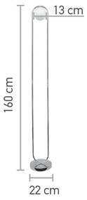 Επιδαπέδιο φωτιστικό σε χρώμιο απόχρωση και λευκή οπαλίνα 1XG9 D:160cm (45016-CH)