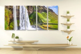 Εικόνα 5 τμημάτων καταρράκτη Seljalandsfoss