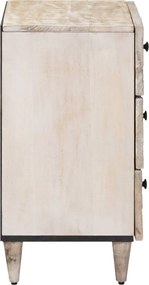 vidaXL Κρεβατοκάμαρα Λευκό 50 x 33 x 60 εκ Στερεό ξύλο μάνγκο