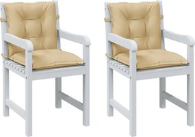 vidaXL Μαξιλάρια Καρέκλας με Πλάτη 2 τεμ. Μπεζ 100x50x7εκ. Ύφασμα