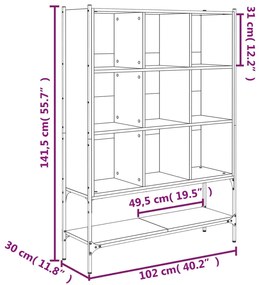 ΒΙΒΛΙΟΘΗΚΗ ΚΑΦΕ ΔΡΥΣ 102X30X141,5ΕΚ. ΑΠΟ ΕΠΕΞΕΡΓΑΣΜΕΝΟ ΞΥΛΟ 3214333