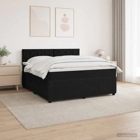 vidaXL Κρεβάτι box spring με στρώμα Μαύρο 140 x 200 cm Βελούδο
