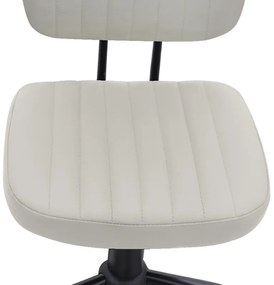 Καρέκλα γραφείου Romano Megapap από τεχνόδερμα χρώμα λευκό 46x53x79/86εκ.