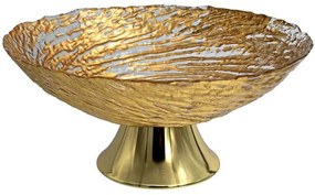 Διακοσμητικό Μπωλ Με Πόδι 374-224-255 26x26x10cm Gold Γυαλί
