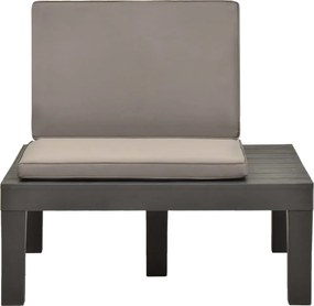 vidaXL Καρέκλες Κήπου 2 τεμ. Ανθρακί Πλαστικές με Μαξιλάρια