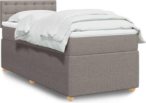 vidaXL Κρεβάτι Boxspring με Στρώμα Taupe 100 x 200 εκ. Υφασμάτινο