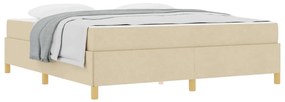 vidaXL Σκελετός Κρεβατιού με στρώμα Κρεμ 180 x 200 cm ύφασμα