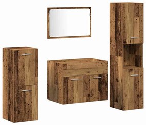 vidaXL Σετ Επίπλων Μπάνιου 4 pcs Παλιό Ξύλο Επεξεργασμένο ξύλο