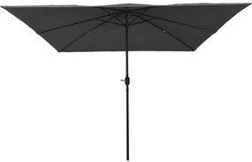 vidaXL Τετράγωνη Ομπρέλα Κήπου 295x245 εκ. Ανθρακί