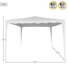 Κληματαριά Aktive 300 x 250 x 300 cm Χάλυβας Λευκό Πλαστική ύλη