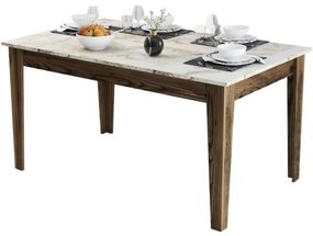 ΤΡΑΠΕΖΙ STANDARD HM9507.03 ΜΕΛΑΜΙΝΗ ΚΑΡΥΔΙ-ΛΕΥΚΟ ΜΑΡΜΑΡΟ ΜΕ ΑΠΟΘ.ΧΩΡΟ 145x88x75Yεκ.