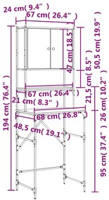 Ντουλάπι Πλυντηρίου Καφέ δρυς 68x48,5x194 εκ.