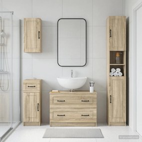 VidaXL Σετ Ντουλαπιών Μπάνιου 4 Τεμαχίων UTRECHT Sonoma Δρυς
