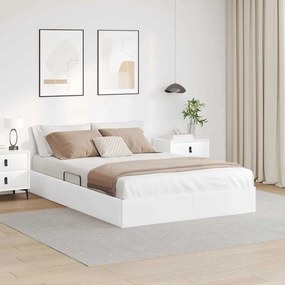 vidaXL Κρεβάτι Αποθήκης Καθαρό Λευκό 153 x 203 εκ. Τεχνητό δέρμα