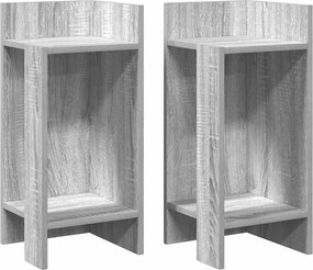 vidaXL Τραπεζάκια 2 τεμ. με ράφι Γκρι Sonoma 25,5x27x60 εκ.
