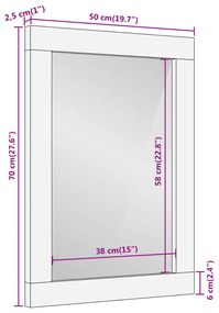 Καθρέφτης Μπάνιου 50x70x2,5 εκ. από Μασίφ Ξύλο Ακακίας/Γυαλί - Καφέ