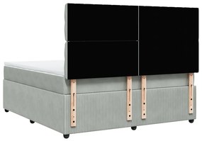 ΚΡΕΒΑΤΙ BOXSPRING ΜΕ ΣΤΡΩΜΑ ΑΝΟΙΧΤΟ ΓΚΡΙ 180X200 ΕΚ. ΒΕΛΟΥΔΙΝΟ 3294712