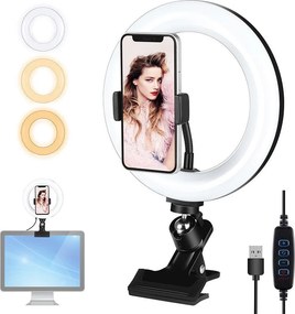 Ring Light Puluz LED 7.9" 20cm με Κλιπ για Γραφείο και Οθόνη