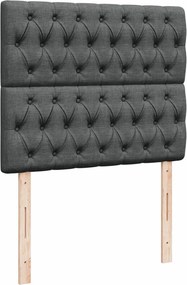 vidaXL Κρεβάτι Boxspring με Στρώμα Σκούρο Γκρι 120x190 εκ Υφασμάτινο