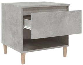 vidaXL Κομοδίνα 2 Τεμ. Γκρι Σκυροδέματος 50x46x50 εκ. από Επεξ. Ξύλο