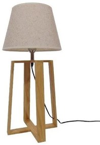Επιτραπέζιο Φωτιστικό Ξύλινο με Μπεζ GloboStar SQUID 01265-1265-Μπεζ 1265