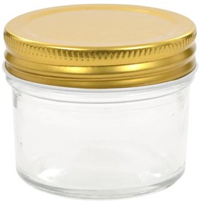 vidaXL Βάζα Μαρμελάδας 96 τεμ. 110 ml Γυάλινα με Χρυσά Καπάκια