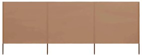 vidaXL Προστατευτικό Αέρα με 3 Πάνελ Taupe 400 x 80 εκ. Υφασμάτινο