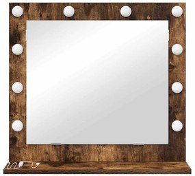 vidaXL Καθρέφτης τουαλέτας Ορθογώνιος Καπνιστό Δρύς 60 x 55 x 18 εκ.